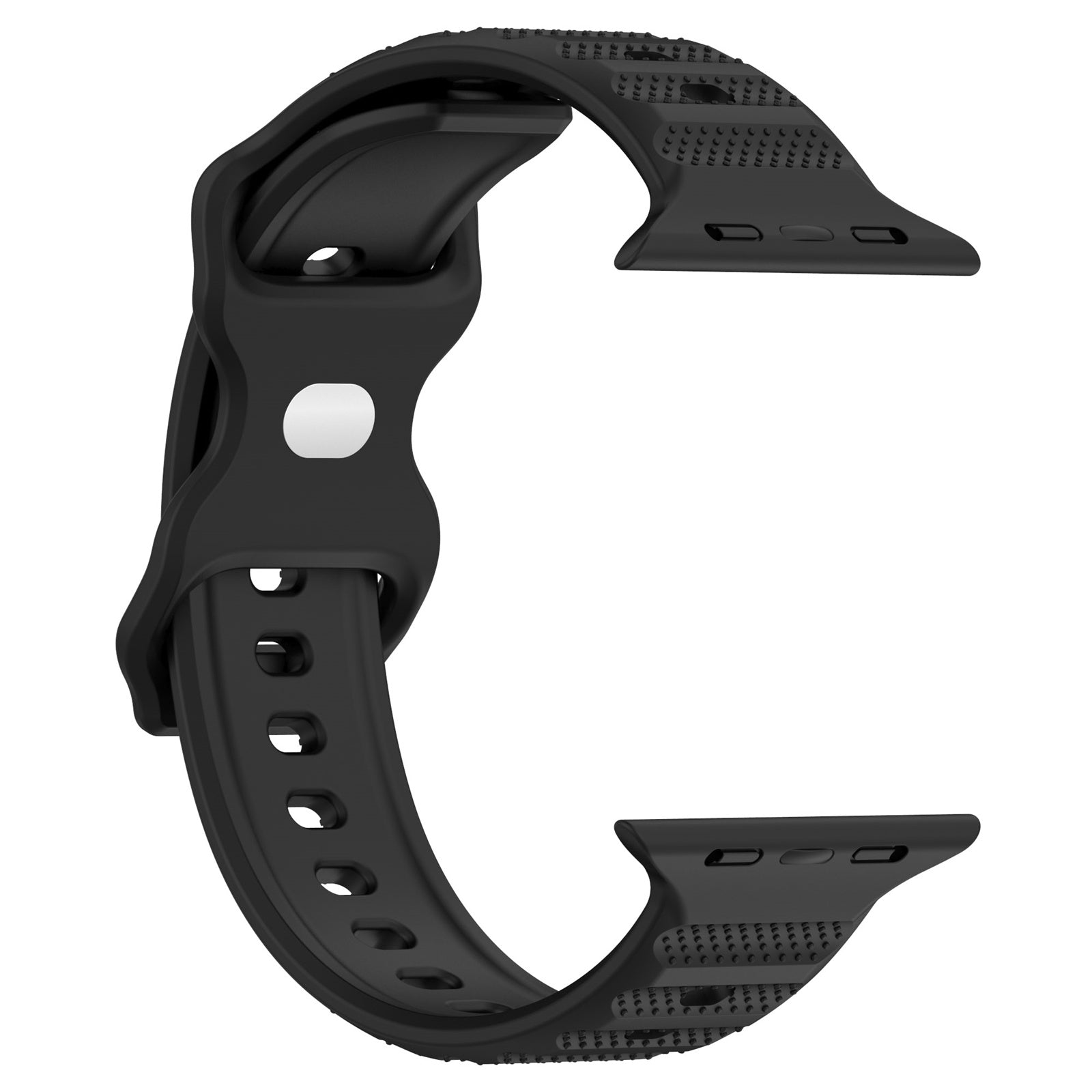 Uniqkart for Apple Watch Series 8 7 41mm / 6 5 4 SE (2022) SE 40mm / 3 2 1 38mm Silicone Watch Strap Dot Surface Watch Band - Black Uniqkart for Apple Watch Series 8 7 41mm / 6 5 4 SE (2022) SE 40mm / 3 2 1 38mm Silicone Watch Strap Dot Surface Watch Band - Black